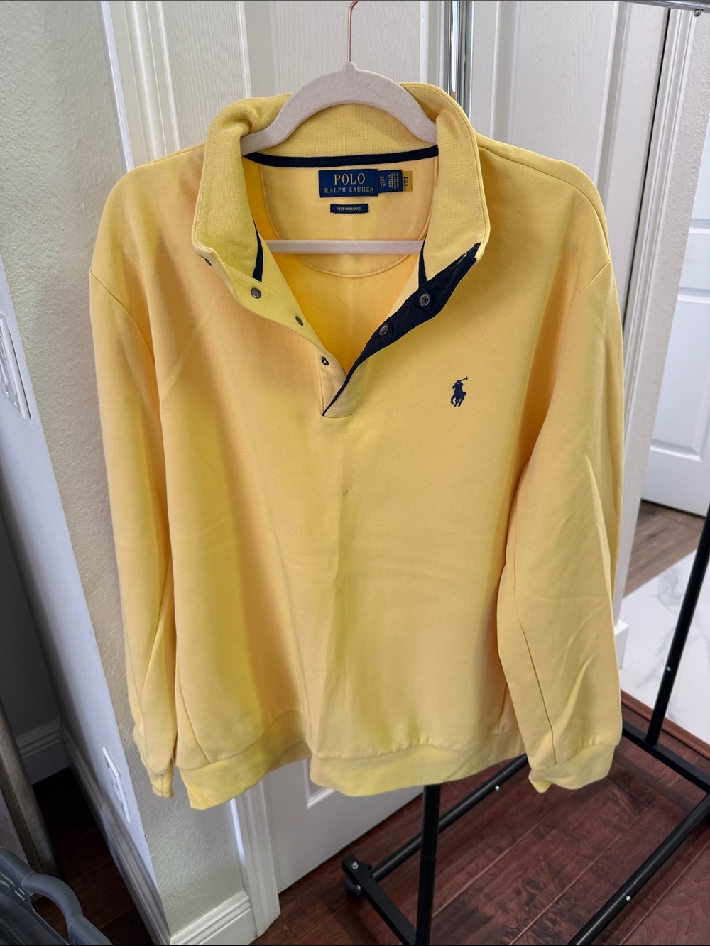 Polo by Ralph Lauren Yellow Pullover with Navy Trim